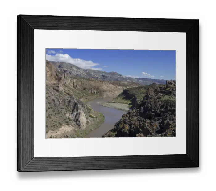 Framed Print : Lava of the Cerro Payun volcano and the Grande river, Mendoza province, Argentina Framed Print : Lava of the Cerro Payun volcano and the Grande river, Mendoza province, Argentina