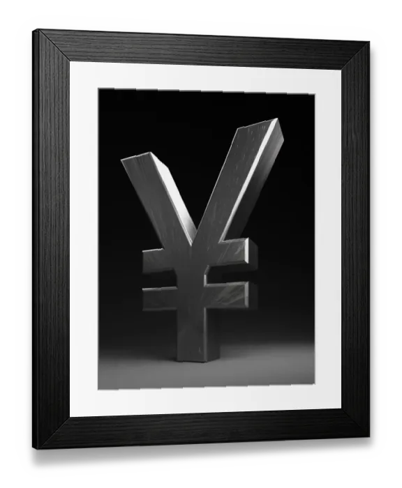 Framed Print : Yen symbol, 3D illustration Framed Print : Yen symbol, 3D illustration