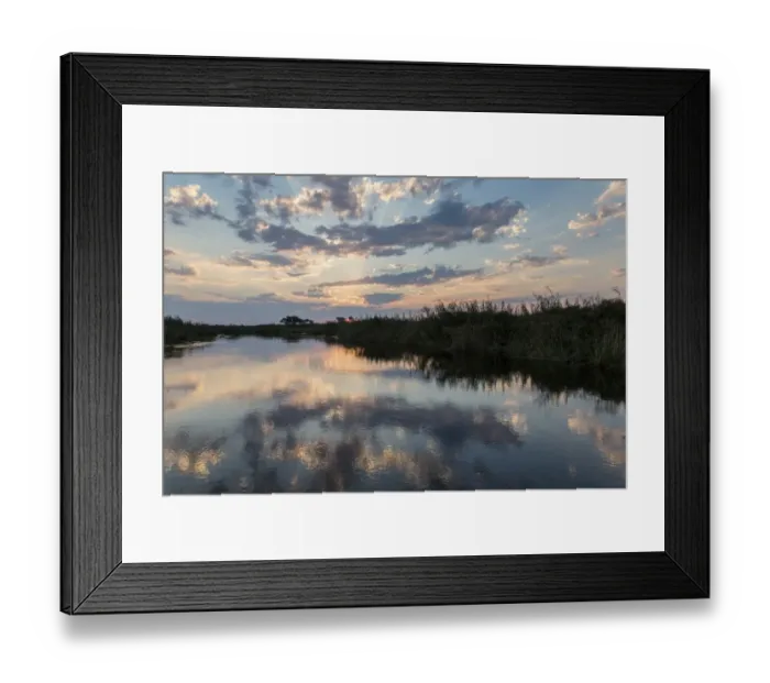 Framed Print : Landscape along the Kwando River, Caprivi Strip, Namibia, Africa