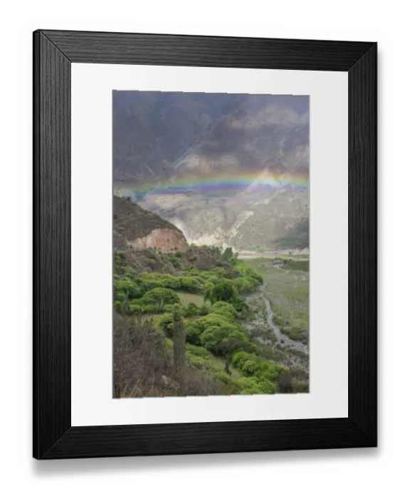 Framed Print : Rainbow over the Quebrada de Escoipe valley, Salta Province, Argentina Framed Print : Rainbow over the Quebrada de Escoipe valley, Salta Province, Argentina