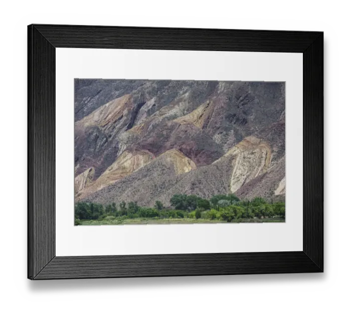Framed Print : Colourful geological formations, near Maimara, Jujuy Province, Argentina Framed Print : Colourful geological formations, near Maimara, Jujuy Province, Argentina