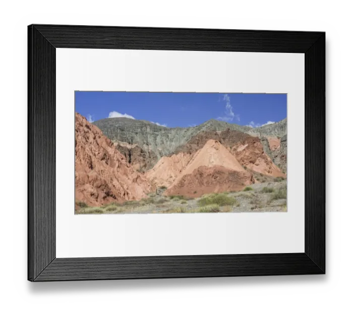 Framed Print : Colorful mineral-rich mountains, at Purmamarca, Jujuy Province, Argentina Framed Print : Colorful mineral-rich mountains, at Purmamarca, Jujuy Province, Argentina