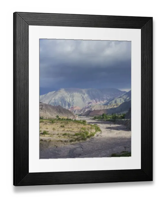 Framed Print : Riverbed of the Purmamarca and Cerro de los Siete Colores or Hill of Seven Colors in Purmamarca, Jujuy Province, Argentina Framed Print : Riverbed of the Purmamarca and Cerro de los Siete Colores or Hill of Seven Colors in Purmamarca, Jujuy Province, Argentina