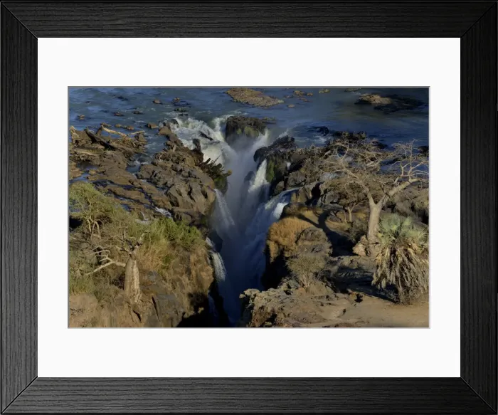 Framed Print : Epupa Falls, waterfalls of the Kunene River on the Namibian-Angolan border, Kunene Region, Namibia Framed Print : Epupa Falls, waterfalls of the Kunene River on the Namibian-Angolan border, Kunene Region, Namibia