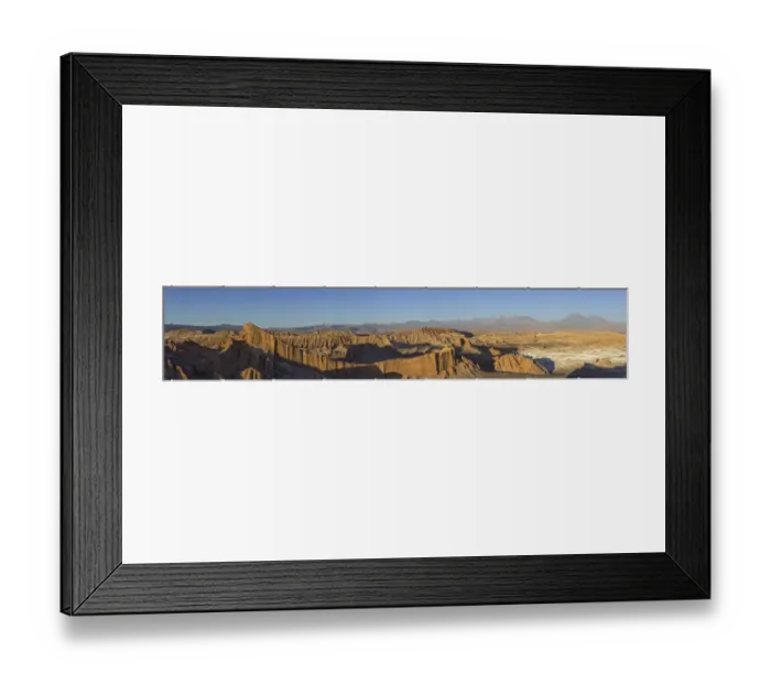 Framed Print : Panorama, Valle de la Luna or Valley of the Moon in the evening light, San Pedro de Atacama, Antofagasta Region, Chile Framed Print : Panorama, Valle de la Luna or Valley of the Moon in the evening light, San Pedro de Atacama, Antofagasta Region, Chile