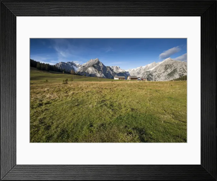 Framed Print : Hinterhorner Alm alpine pasture in the Karwendel Mountains, Tyrol, Austria Framed Print : Hinterhorner Alm alpine pasture in the Karwendel Mountains, Tyrol, Austria