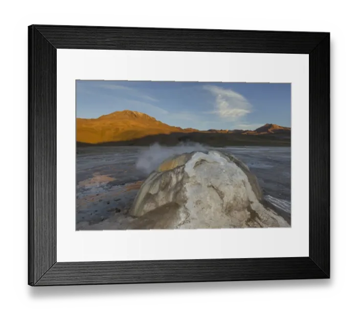 Framed Print : Geyser in the evening light, Tatio Geysers, San Pedro de Atacama, Antofagasta Region, Chile Framed Print : Geyser in the evening light, Tatio Geysers, San Pedro de Atacama, Antofagasta Region, Chile