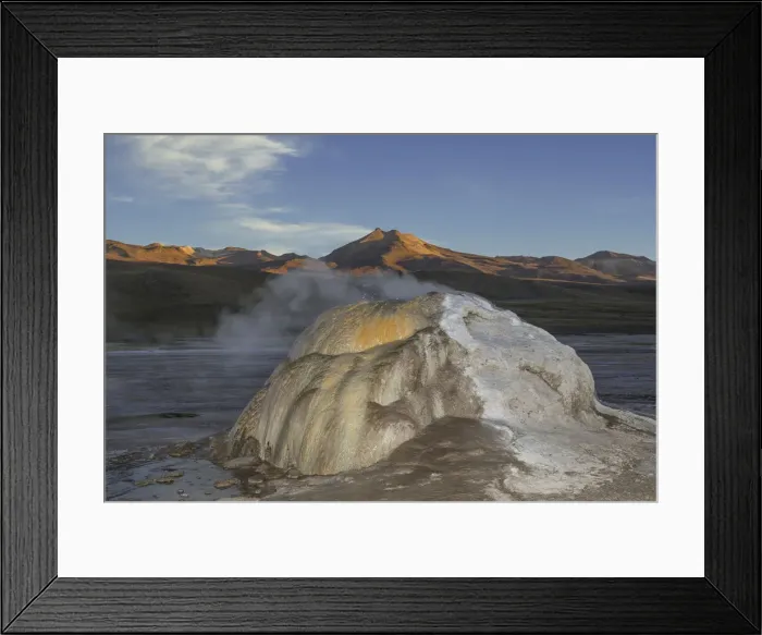 Framed Print : Geyser in the evening light, Tatio Geysers, San Pedro de Atacama, Antofagasta Region, Chile Framed Print : Geyser in the evening light, Tatio Geysers, San Pedro de Atacama, Antofagasta Region, Chile