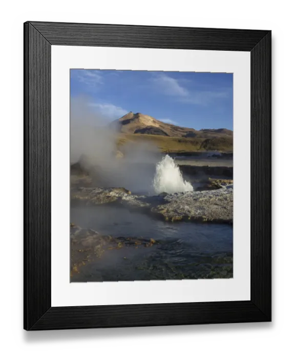 Framed Print : Gusher in the evening light, Tatio Geysers, San Pedro de Atacama, Antofagasta Region, Chile Framed Print : Gusher in the evening light, Tatio Geysers, San Pedro de Atacama, Antofagasta Region, Chile