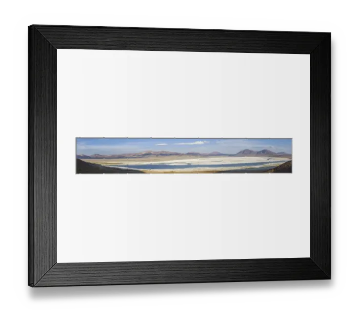 Framed Print : Panoramic view of the salt lake Salar del Huasco, Pica, Tarapaca Region, Chile