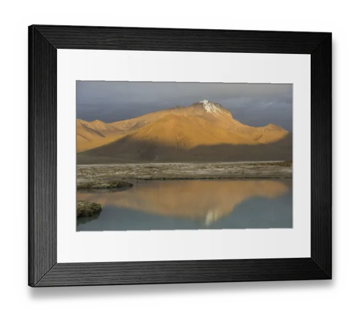 Framed Print : Mountains in the evening light, at the salt lake Salar de Surire, Putre, Arica y Parinacota Region, Chile
