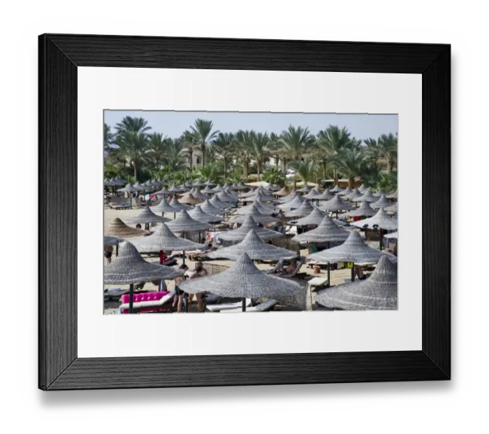 Framed Print : Sun umbrellas on a beach of Marsa Alam, Egypt Framed Print : Sun umbrellas on a beach of Marsa Alam, Egypt