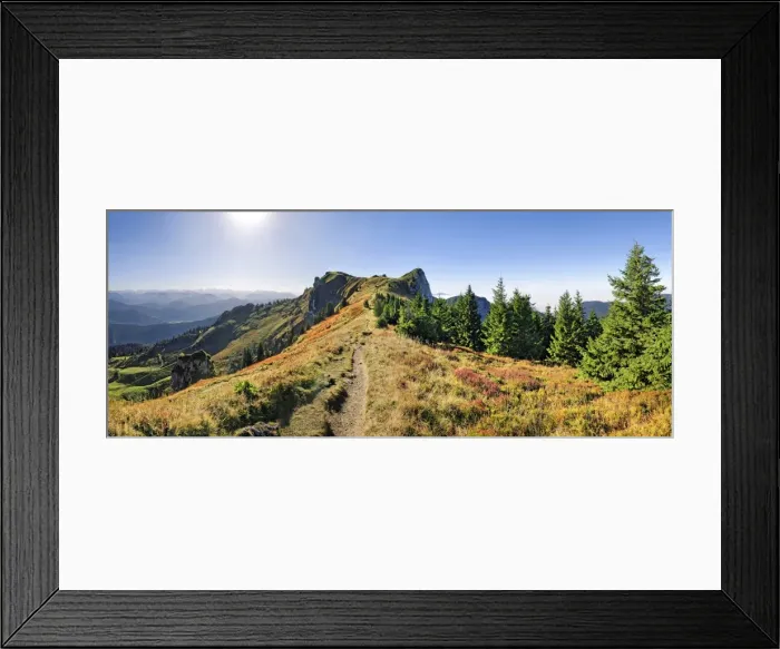 Framed Print : Panorama at the Brauneck trail with the Vorderer Kirchstein, Brauneck, Lenggries, Upper Bavaria, Bavaria, Germany Framed Print : Panorama at the Brauneck trail with the Vorderer Kirchstein, Brauneck, Lenggries, Upper Bavaria, Bavaria, Germany