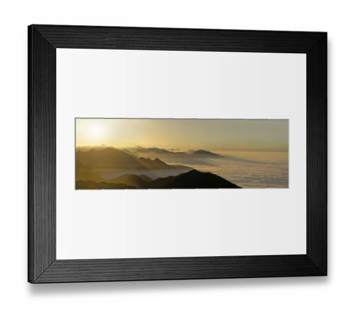 Framed Print : Sunset, peaks of the Alpine foothills in fog, Benediktenwand, near Garmisch-Partenkirchen, Bavaria, German Framed Print : Sunset, peaks of the Alpine foothills in fog, Benediktenwand, near Garmisch-Partenkirchen, Bavaria, German