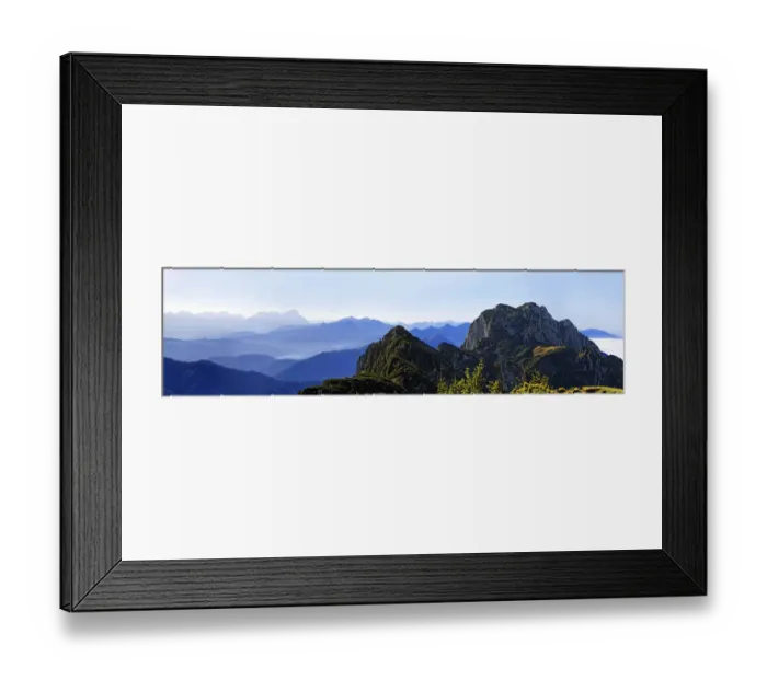 Framed Print : Panorama from the Benediktenwand ridge and the Achselkopfen in the foreground with a view of the Zugspitze and Jachenau with Walchensee, Lenggries, Upper Bavaria, Bavaria, Germany Framed Print : Panorama from the Benediktenwand ridge and the Achselkopfen in the foreground with a view of the Zugspitze and Jachenau with Walchensee, Lenggries, Upper Bavaria, Bavaria, Germany