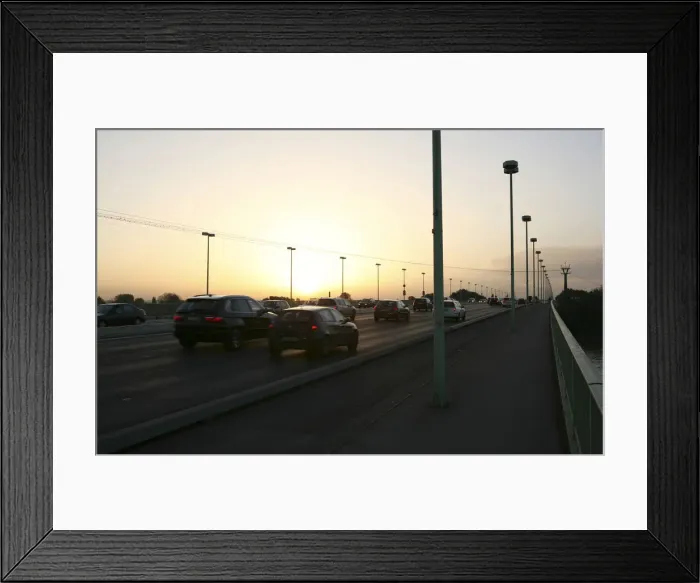 Framed Print : Traffic at sunrise, Zoobruecke, Zoo Bridge, Cologne, North Rhine-Westphalia, Germany, Europe Framed Print : Traffic at sunrise, Zoobruecke, Zoo Bridge, Cologne, North Rhine-Westphalia, Germany, Europe
