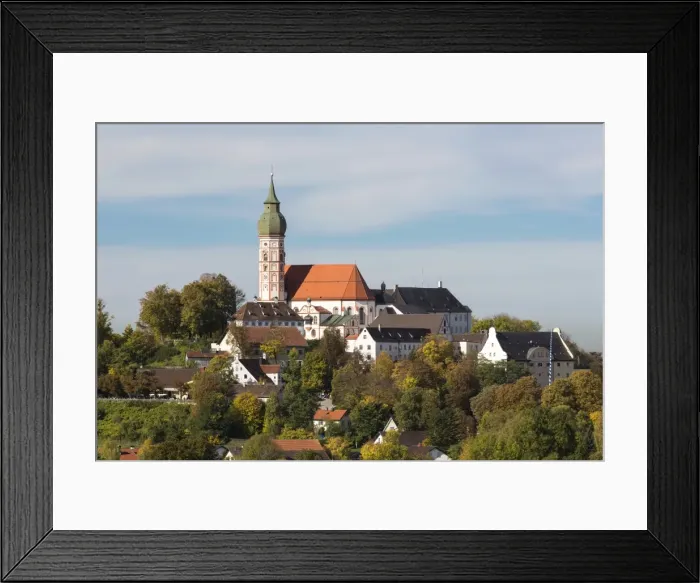 Framed Print : View of the Abbey of Andechs in autumn, Bavaria, Germany, Europe, PublicGround Framed Print : View of the Abbey of Andechs in autumn, Bavaria, Germany, Europe, PublicGround