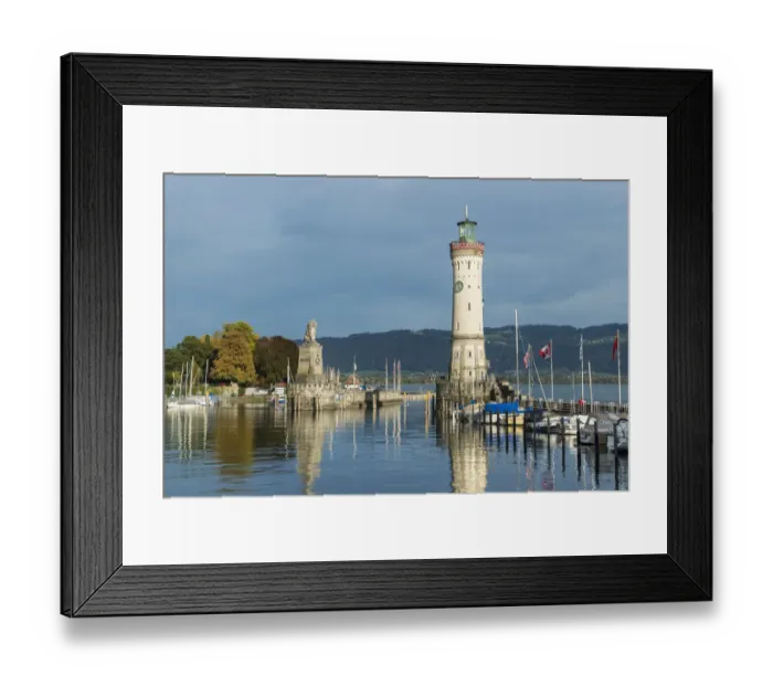 Framed Print : Harbour of Lindau with a lighthouse, Lake Constance, Lindau - Bodensee, Swabia, Bavaria, Germany Framed Print : Harbour of Lindau with a lighthouse, Lake Constance, Lindau - Bodensee, Swabia, Bavaria, Germany