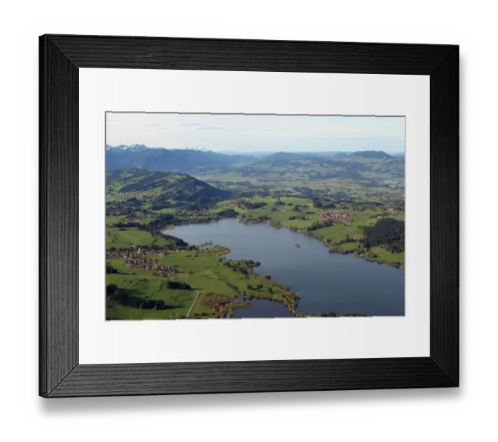 Framed Print : Aerial view, Niedersonthofener Lake in the Upper Allgaeu, Allgaeu, Bavaria, Germany, Europe Framed Print : Aerial view, Niedersonthofener Lake in the Upper Allgaeu, Allgaeu, Bavaria, Germany, Europe