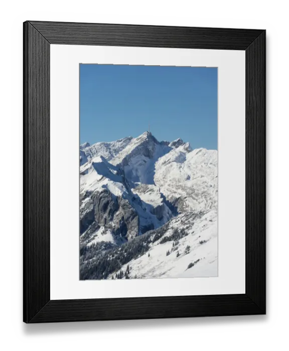 Framed Print : Snow-covered Saentis mountain, 2501m, seen from the southeast, canton of Appenzell Innerrhoden, Switzerland, Europe Framed Print : Snow-covered Saentis mountain, 2501m, seen from the southeast, canton of Appenzell Innerrhoden, Switzerland, Europe