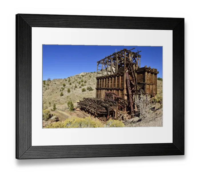 Framed Print : Wooden mining ruins in the historic silver mining town of Pioche, Nevada, USA, North America, PublicGround Framed Print : Wooden mining ruins in the historic silver mining town of Pioche, Nevada, USA, North America, PublicGround