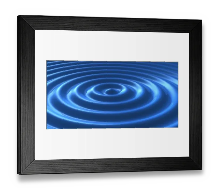 Framed Print : Stylized blue water rings, 3D illustration Framed Print : Stylized blue water rings, 3D illustration