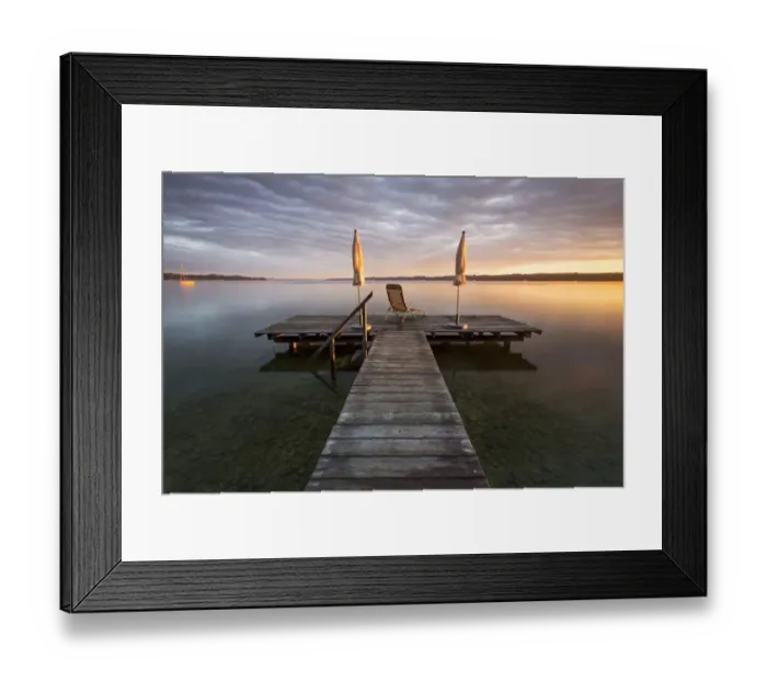 Framed Print : Sunrise, jetty, Lake Starnberg at Seeshaupt, Bavaria, Germany, Europe, PublicGround Framed Print : Sunrise, jetty, Lake Starnberg at Seeshaupt, Bavaria, Germany, Europe, PublicGround