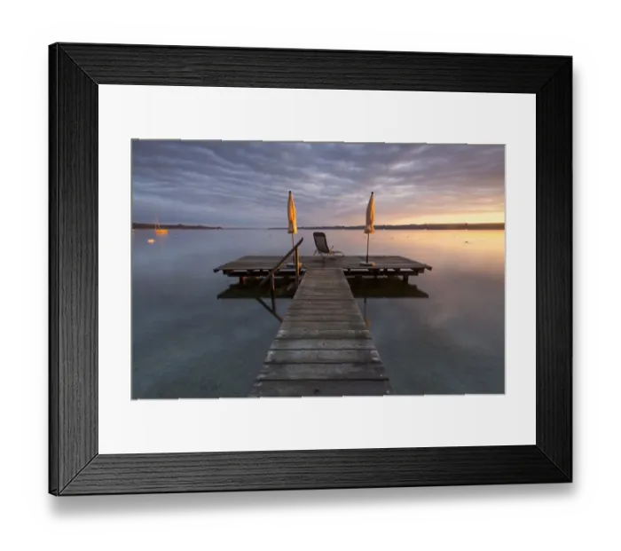 Framed Print : Sunrise, jetty at Lake Starnberg near Seeshaupt, Bavaria, Germany, Europe, PublicGround Framed Print : Sunrise, jetty at Lake Starnberg near Seeshaupt, Bavaria, Germany, Europe, PublicGround