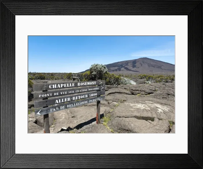 Framed Print : Guide for hikers at Piton de la Fournaise volcano, Piton de la Fournaise, La Reunion, Reunion, France Framed Print : Guide for hikers at Piton de la Fournaise volcano, Piton de la Fournaise, La Reunion, Reunion, France