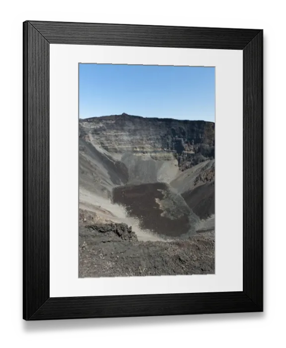 Framed Print : Piton de la Fournaise volcano, Cratere Dolomieu crater, Piton de la Fournaise, La Reunion, Reunion, France