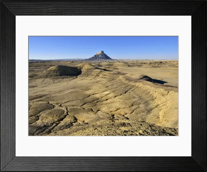 Framed Print : Factory Butte in the bentonite hills of Caineville desert, Utah, USA, North America Framed Print : Factory Butte in the bentonite hills of Caineville desert, Utah, USA, North America