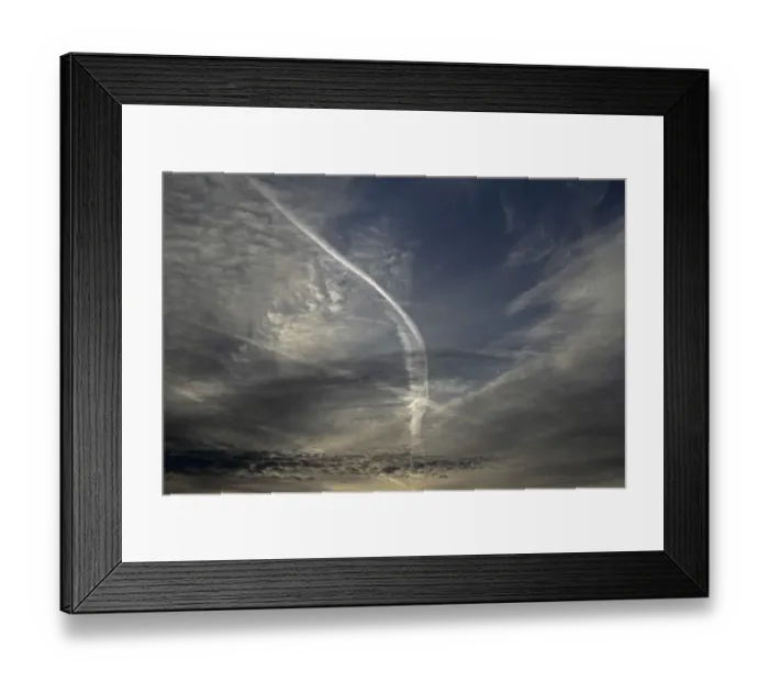 Framed Print : Contrails in the sky, Upper Swabia, Germany