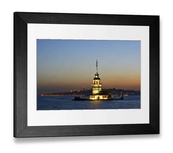 Framed Print : Maidens Tower in the Bosporus, left the Blue Mosque and Hagia Sophia; from Uskudar, Istanbul, Turkey Framed Print : Maidens Tower in the Bosporus, left the Blue Mosque and Hagia Sophia; from Uskudar, Istanbul, Turkey
