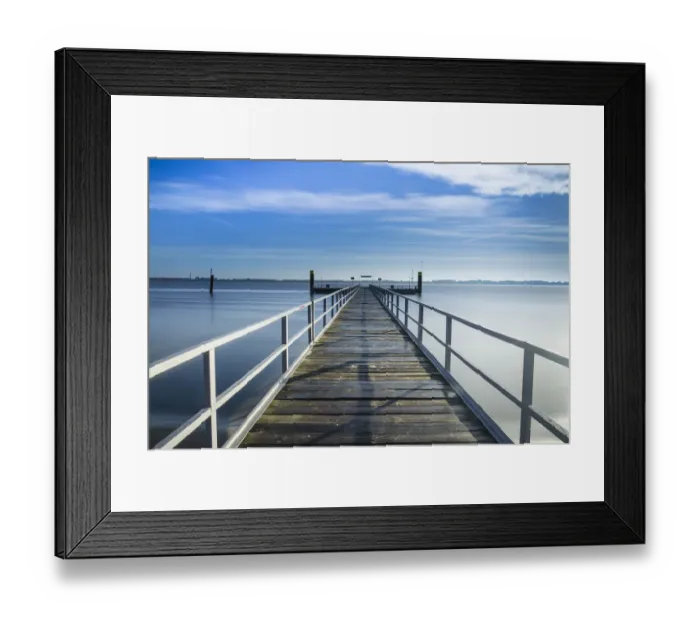Framed Print : Jetty on the Elbe river, Krautsand, Kehdinger Land region, Lower Saxony, Germany, Europe, Muhafazat al Mahrah, Germany