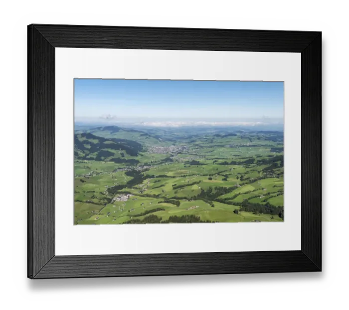 Framed Print : View of the Appenzellerland region and the town of Appenzell as seen from Hoher Kasten mountain, 1794m, canton of Appenzell Inner-Rhodes, Switzerland, Europe Framed Print : View of the Appenzellerland region and the town of Appenzell as seen from Hoher Kasten mountain, 1794m, canton of Appenzell Inner-Rhodes, Switzerland, Europe