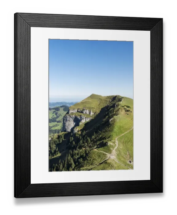 Framed Print : View of Kamor mountain, 1751m, as seen from Hoher Kasten mountain, 1794m, canton of Appenzell Inner-Rhodes, Switzerland, Europe Framed Print : View of Kamor mountain, 1751m, as seen from Hoher Kasten mountain, 1794m, canton of Appenzell Inner-Rhodes, Switzerland, Europe