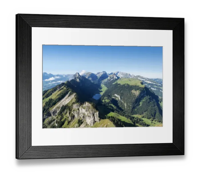 Framed Print : View from Hoher Kasten mountain, 1794m, in the Appenzell Alps, Lake Saemtisersee in the center, canton of Appenzell Inner-Rhodes, Switzerland, Europe Framed Print : View from Hoher Kasten mountain, 1794m, in the Appenzell Alps, Lake Saemtisersee in the center, canton of Appenzell Inner-Rhodes, Switzerland, Europe