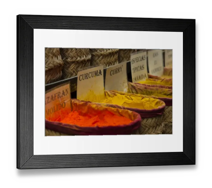 Framed Print : Spices on the market, Granada province, Andalucia, Spain Framed Print : Spices on the market, Granada province, Andalucia, Spain