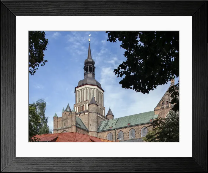 Framed Print : St. Marys Church from 1298, old town, Stralsund, Mecklenburg-Western Pomerania, Germany
