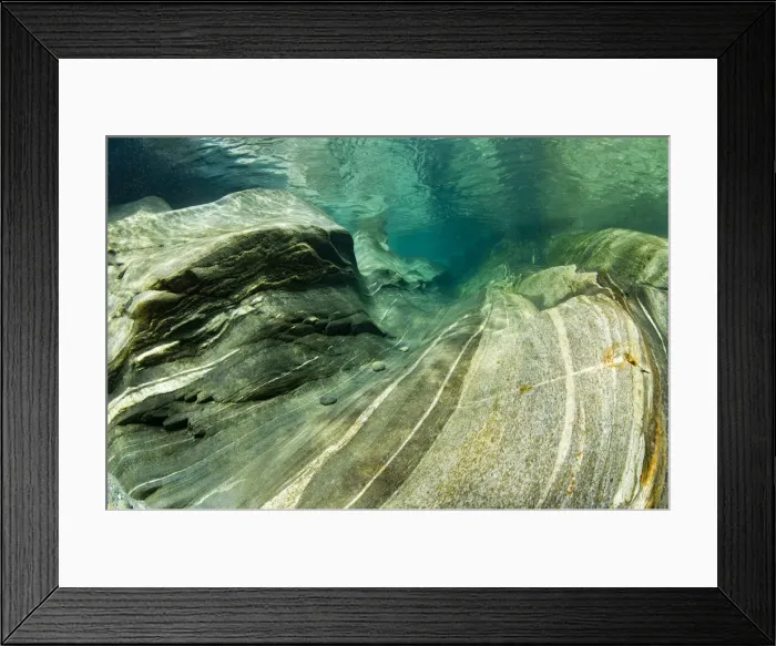 Framed Print : Erosion of the riverbed of the Verzasca River, Lavertezzo, Valle Verzasca, Canton Ticino, Switzerland Framed Print : Erosion of the riverbed of the Verzasca River, Lavertezzo, Valle Verzasca, Canton Ticino, Switzerland