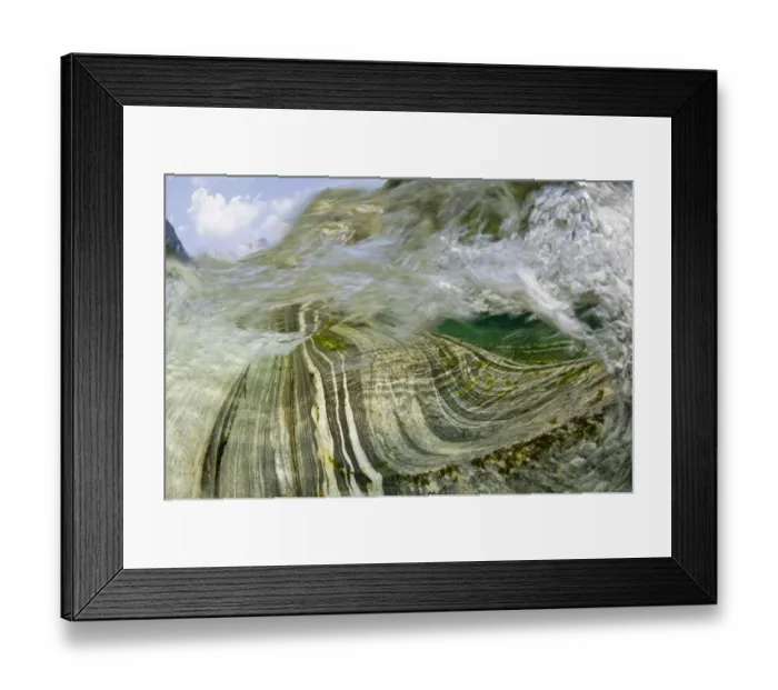 Framed Print : Inside a waterfall in the Verzasca River, Lavertezzo, Valle Verzasca, Canton Ticino, Switzerland