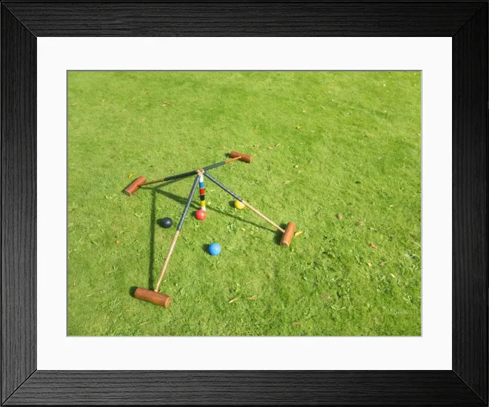 Framed Print : Croquet set on lawn, United Kingdom, Europe