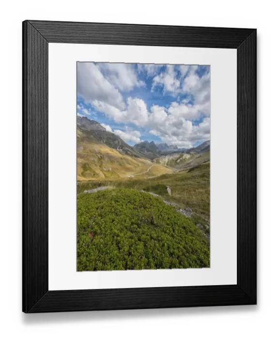 Framed Print : View of the Col du Galibier mountain pass, Savoie, France Framed Print : View of the Col du Galibier mountain pass, Savoie, France