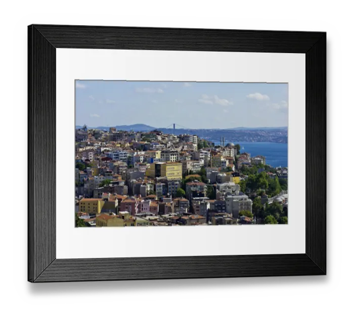 Framed Print : View over the rooftops of Besiktas and Beyoglu towards the Bosphorus, as seen from the Galata Tower, Kuelesi, Istanbul, Turkey Framed Print : View over the rooftops of Besiktas and Beyoglu towards the Bosphorus, as seen from the Galata Tower, Kuelesi, Istanbul, Turkey