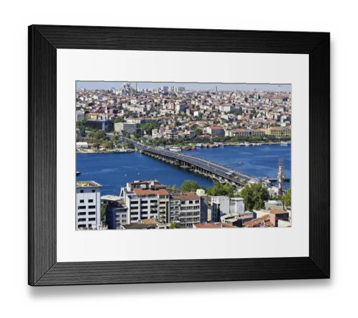 Framed Print : View of Istanbul with the Atatuerk Bridge and the Bosphorus as seen from the Galata tower, Istanbul, Turkey Framed Print : View of Istanbul with the Atatuerk Bridge and the Bosphorus as seen from the Galata tower, Istanbul, Turkey