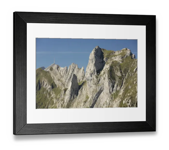 Framed Print : Hundstein Mountain in front of Santis Mountain, Appenzell, Alpstein Range, Switzerland, Europe Framed Print : Hundstein Mountain in front of Santis Mountain, Appenzell, Alpstein Range, Switzerland, Europe