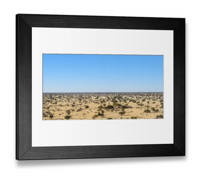 Framed Print : Wide landscape with trees, Kalahari, Namibia Framed Print : Wide landscape with trees, Kalahari, Namibia