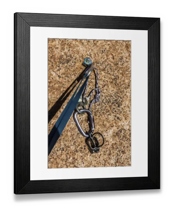 Framed Print : Belay safety point for climbing in granite Spitzkoppe area, Namibia, Africa Framed Print : Belay safety point for climbing in granite Spitzkoppe area, Namibia, Africa
