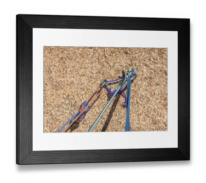 Framed Print : Belay safety point for climbing in granite Spitzkoppe area, Namibia, Africa Framed Print : Belay safety point for climbing in granite Spitzkoppe area, Namibia, Africa