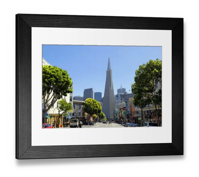 Framed Print : Transamerica Pyramid and Columbus Avenue, San Francisco, California, USA Framed Print : Transamerica Pyramid and Columbus Avenue, San Francisco, California, USA